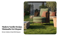 4 Pieces Waterproof 4-Piece Wicker Seating collection Nordic Design Outdoor Furniture Sun-Resistant Patio Set All-Weather for Families, Homeowners, pairs, Garden, Balcony, rearyard, Porch