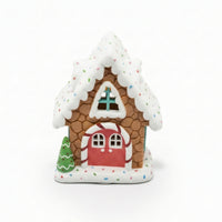 Storybook Cottage Figurine Hand-Painted Snowy Cottage Figurine Cute Ornament for Collectors, Festive Miniature Town, Mantel, Bookshelf