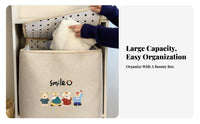 Foldable textile container debrisresistant Clothes Organizer fastener closurepered Lid for household users