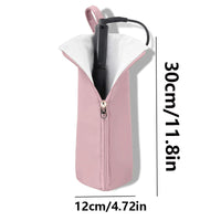 Pink Heat-Resistant Storage Bag for Curling Irons and Hair Dryers, Portable with Hanging Rope