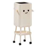Wheeled Garbage Can Elevated Wastebasket Sturdy for Apartment