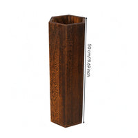 Wooden Umbrella Stand Dark Brown Hexagonal Umbrella Holder Open-Top