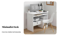 space-efficient Desk with Keyboard Tray Minimalist design Computer Table adaptable Use