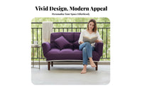 Armless Two-Seater Floor Sofa Removable and cleanable Cover Armless 2-Seater Settee inviting Feel dense Sponge Filling