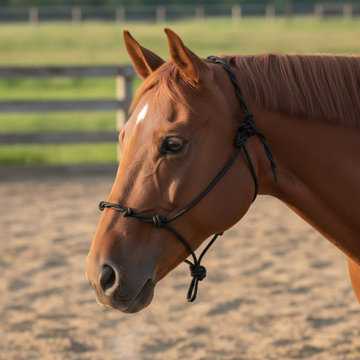 Rope Halter Twisted Crown Knotted Training Halter Equestrian Equipment Natural Horsemanship Clinician Design