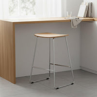 Minimalist Bar Stool Slim Metal Legs Home Seating Space Saving