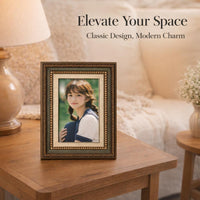 European Classical Picture Frame, Vintage Resin Photo Frame, A4 Desktop Stand fo #variant:5 inch Desktop (Inner 8.9x12.8cm)