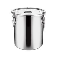 304 Stainless Steel Sealed Bucket with Flat Lid - 98L