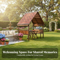 Rustic-Retreatlook Dining Enclosure Sun Protection Garden Gazebo Weather-Resistant Outdoor Single-Unit for Residents, Cafe Owners, Courtyard, Backyard