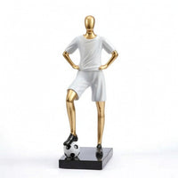 Soccer Player Figurine Sculpted Soccer Statue Sporty for Game Rooms