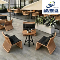 Outdoor Rattan Sofa and Table Set for Commercial Use