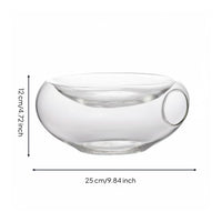 Side Opening Glass Bowl Transparent Glassware Frosted Vessel Easy to Clean Tableware for Banquet, Bar