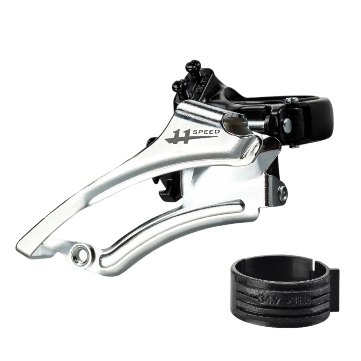 Two-pullPull Front Derailleur with Clamp Collar Triple Clamp-on Front Derailleur Adjustable Bike Part Compatible for Commuters