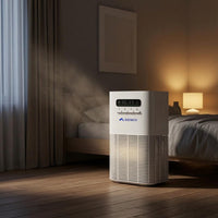 Tabletop Air Purifier White Electronic Air Purifier Home Appliance Vented Slatted Intake