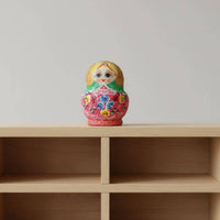 10 Pieces 10 Layer Wooden Doll Birthday Gift Russian Nesting Doll Set Floral Pattern Children's Toy for Home