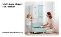 configurable Cube Organizer Large Capacity Storage Cabinet Cartoon Pattern for Babies
