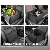 2-in-1 Car Support Storage Box Multifunctional Foldable Organizer Versatile Convertible Backrest Storage Bin for Grocery Shopping
