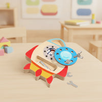Fine Motor Wooden Spacecraft Toy Educational Screw Board with Tools Hands-on Screwdriver Board Set Practical Life for Preschoolers