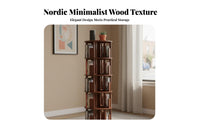 360-Degree Rotation Rotating Bookshelf Shelving Unit Space-Saving Design Rotating Book Shelving Unit Sturdy Construction Bookcase Zero Formaldehyde for Children, Students, Families, Study Room, Home Office, Small Areas, Bedroom