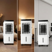 Floor-Standing Portable Air Cooler with Wheels Mobile Evaporative Air Cooler with Water Tank Oscillating Cooling Fan Multi-Speed for Bedroom
