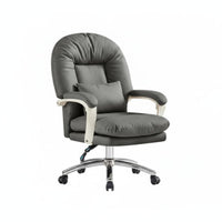 High-Spine Recliner with Footrest Adjustable Height Cushioned Reclining Chair with Footrest Support Effortless Rolling Casters