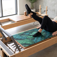 Exercise Mat Suede Pilates Mat Printed Rounded Corners for Studio, Home Workouts