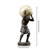 Titan Figure Statue with Sphere Mythological Decor Weathered for Study