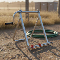 Flat Hose Reel Hand Crank Manual Hose Winder Floor Standing Agricultural Equipment for Gardeners