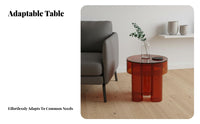 Round Acrylic Side Table Lightweight Nightstand adaptable for Office, Homeowners