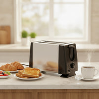 Compact Two-Slot Toaster Space-Saving Bread Toaster Slim Appliance Lightweight for Students, Small Kitchens, Dorm Rooms, Office Breakrooms