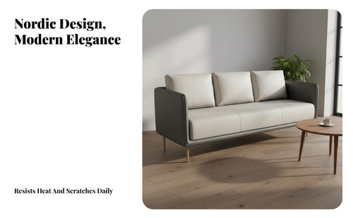 Carbon Steel Frame Nordic Design Lounge Furniture High-Density Foam Cushion Sintered Stone Table and Sofa Combo Modern Luxury Design Reception Table and Chair Set Easy to Clean for Salon Owners, Interior Designers, Shopkeepers, Cafe