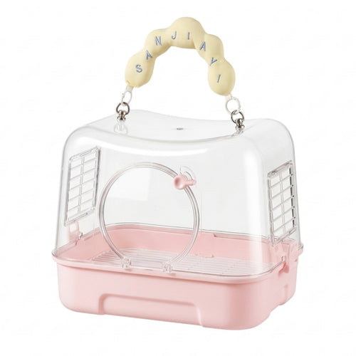 Bird Carrier with Transparent Shell Compact Bird Travel Cage Safe for Vet Visits