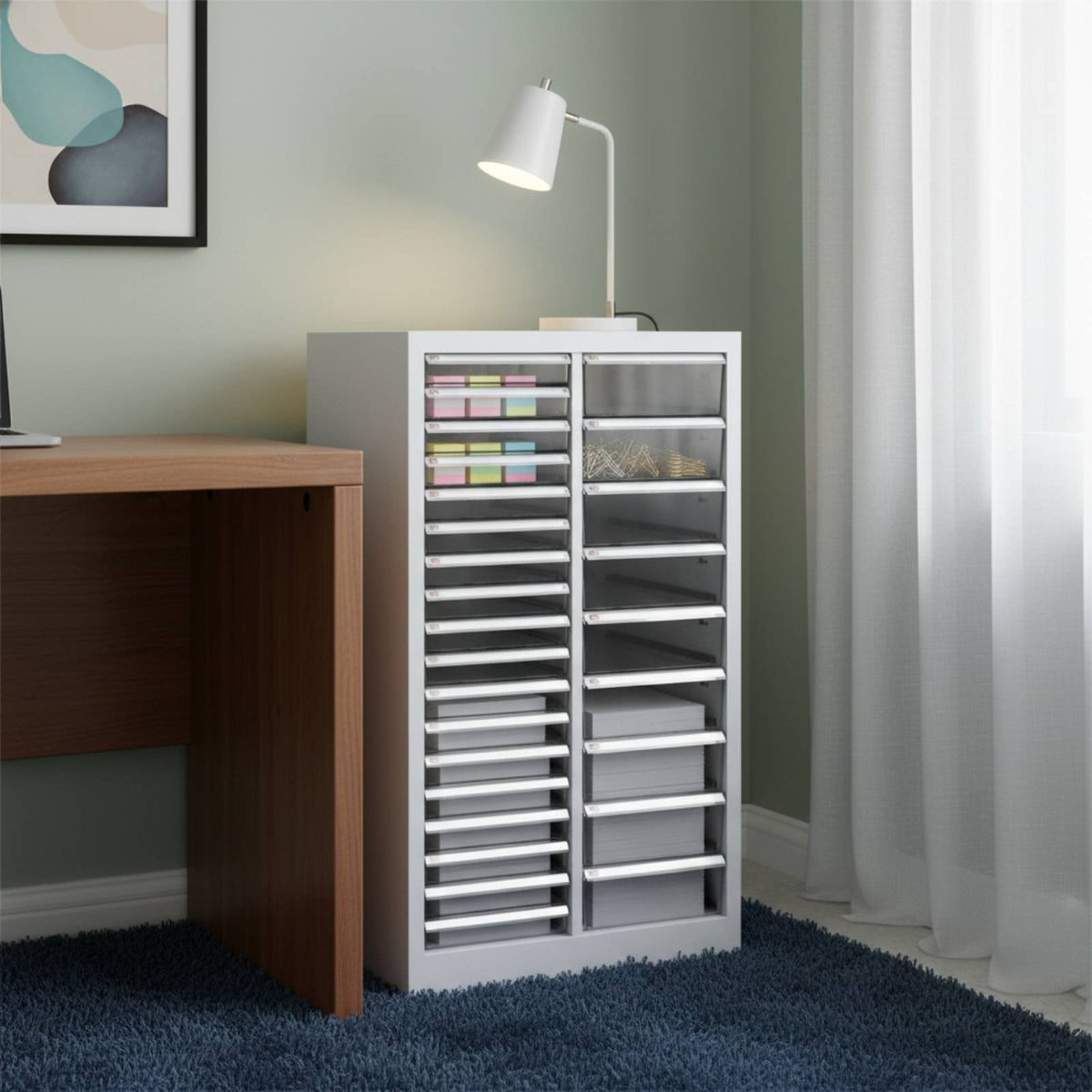 Stationery Organizer Cabinet Multi-Layer Drawer Storage Cabinet Metal Heavy Duty for Study Room