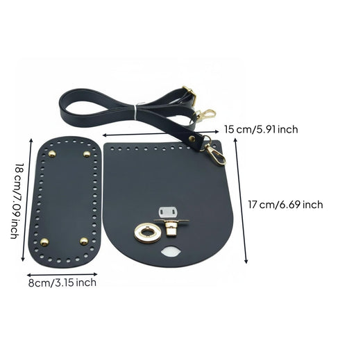 3 Pieces Bag Bottom and Flap Set Long-Lasting DIY Woven Bag Parts Soft Feel