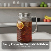Large Capacity Cold Water Kettle Food-Grade Material Pineapple Textured Pitcher Shatter Resistant Jug with Lid for Home, Restaurant, Party