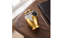 Personalized Keepsake Urn with Photo Pendant Polished Miniature Urn with Charms Metal Ash Holder Compact for Grieving Families
