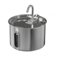 Stainless Steel Pet Fountain Curved Spout Round Pet Fountain 2.8 L Capacity