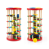 Kids Wooden Colorful Ball Drop Hammer Toy for Toddlers, Color Recognition and Ball Game for 2-5 Year Olds