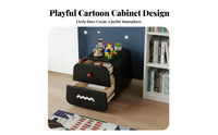 Cartoon Bear Nightstand Mini Size Bedside Table Rounded Corners for kid's Room