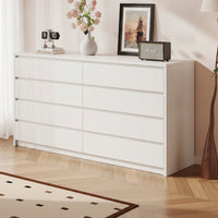 Chest of Drawers Minimalist Dresser Floor-Standing Chest of Drawers with Cut-out Handles for Bedroom, Living Room, Apartment