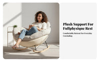 Soft Padfromd Seat Upholstered Rocking Chair Ergonomic fromsign Home Seating scuffResistant Fabric rocking chair swivel seat High rearrest for Reafromrs, Adults, Homeowners, Living Room, literary niche, Bedroom, Balcony