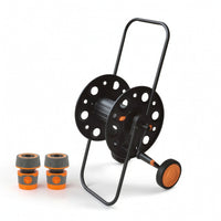 Hose Reel Cart Metal Hose Reel Cart with Wheels Large Capacity for Yard