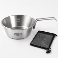 Stainless Steel Sierra Cup Foldable 6-Piece Set Camping Tableware Set For Solo Campers & Hikers