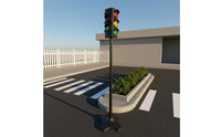 Illuminated Traffic Light Toy with Stand Automatic Toy Traffic Indicator with Pole Manual Indicator Light Model Freestanding for Children, Toddlers, Teachers, Playroom, Classroom, Preschool