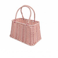 Wicker Basket Handwoven Woven Carrying Basket Natural