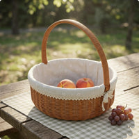 Lined Picnic Basket Lightweight Lined Wicker Basket Sturdy