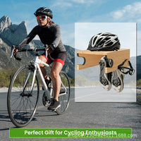 Wooden Wall-Mounted Bike Display Shelf