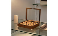 Wooden Watch Box With Lock 18 Compartment Watch Holder Individual Accessory Storage Clear View Lid Jewelry Organizer