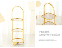 European Style Cake Stand for Dessert and Afternoon Tea, Two or Three Tier Iron Display Rack