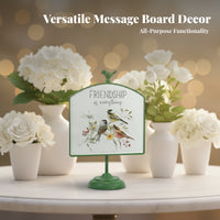 Bird Floral Sign Decorative Garden Sign Pedestal Stand Tabletop Display